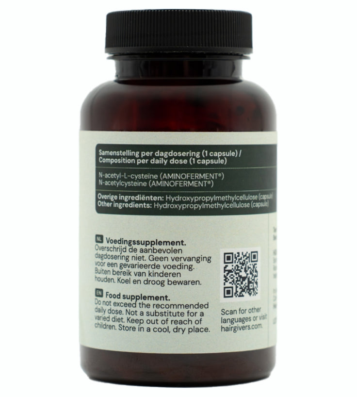 Hairgivers NAC Supplement 600 mg | 120 Kapseln (N-Acetyl-L-Cystein)