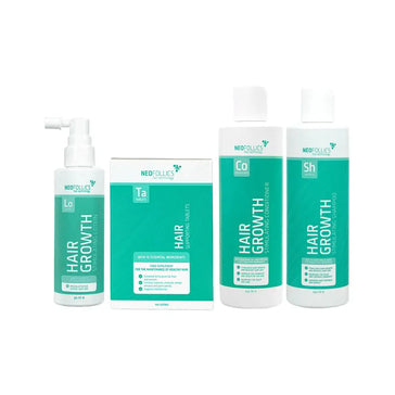 Neofollics Shampoo + Conditioner + Serum + Tabletten Behandlung von fortgeschrittenem erblich bedingtem Haarausfall bei Männern - Hairgivers