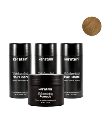 3x Keratain Streuhaar + gratis Keratain Pomade - Dunkelblond (25 gr) 3x Keratain Streuhaar + gratis Keratain Pomade - Dunkelblond (25 gr) - Hairgivers