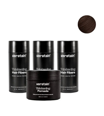 3x Keratain Streuhaar + gratis Keratain Pomade - Dunkelbraun (25 gr) 3x Keratain Streuhaar + gratis Keratain Pomade - Dunkelbraun (25 gr) - Hairgivers